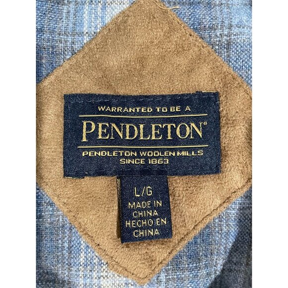 Pendleton Beige Sherpa Fleece Jacket L/G Full Zip Plaid Lining Womens Outerwear - Picture 8 of 16